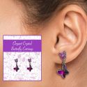 Crystal Butterfly Drop Earrings