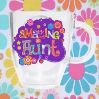 Amazing Aunt Glass Mug - Aunt Gifts - Santa Shop Gifts
