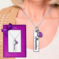 Grandma Jewel Tag Necklace - /AB - Santa Shop Gifts