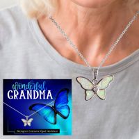 Grandma Butterfly Necklace - Grandma Gifts - Santa Shop Gifts