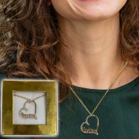 Grandma Crystal Heart Necklace - Grandma Gifts - Santa Shop Gifts