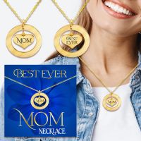 Mom Heart & Circle Gold Necklace - Jewelry Gifts - Santa Shop Gifts