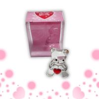 Glass Teddy Bear with Heart Figurine - Gifts For Everyone Else - Santa Shop Gifts