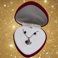 Heart Pendant Necklace and Earring Set - Jewelry Gifts - Santa Shop Gifts